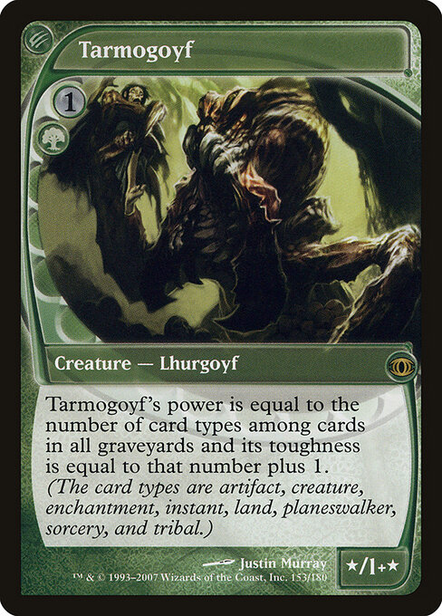 Tarmogoyf, Future Sight, illustrated by Justin Murray.